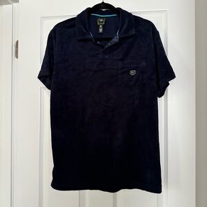 Men’s Dark Navy Terry Cloth Polo Size M